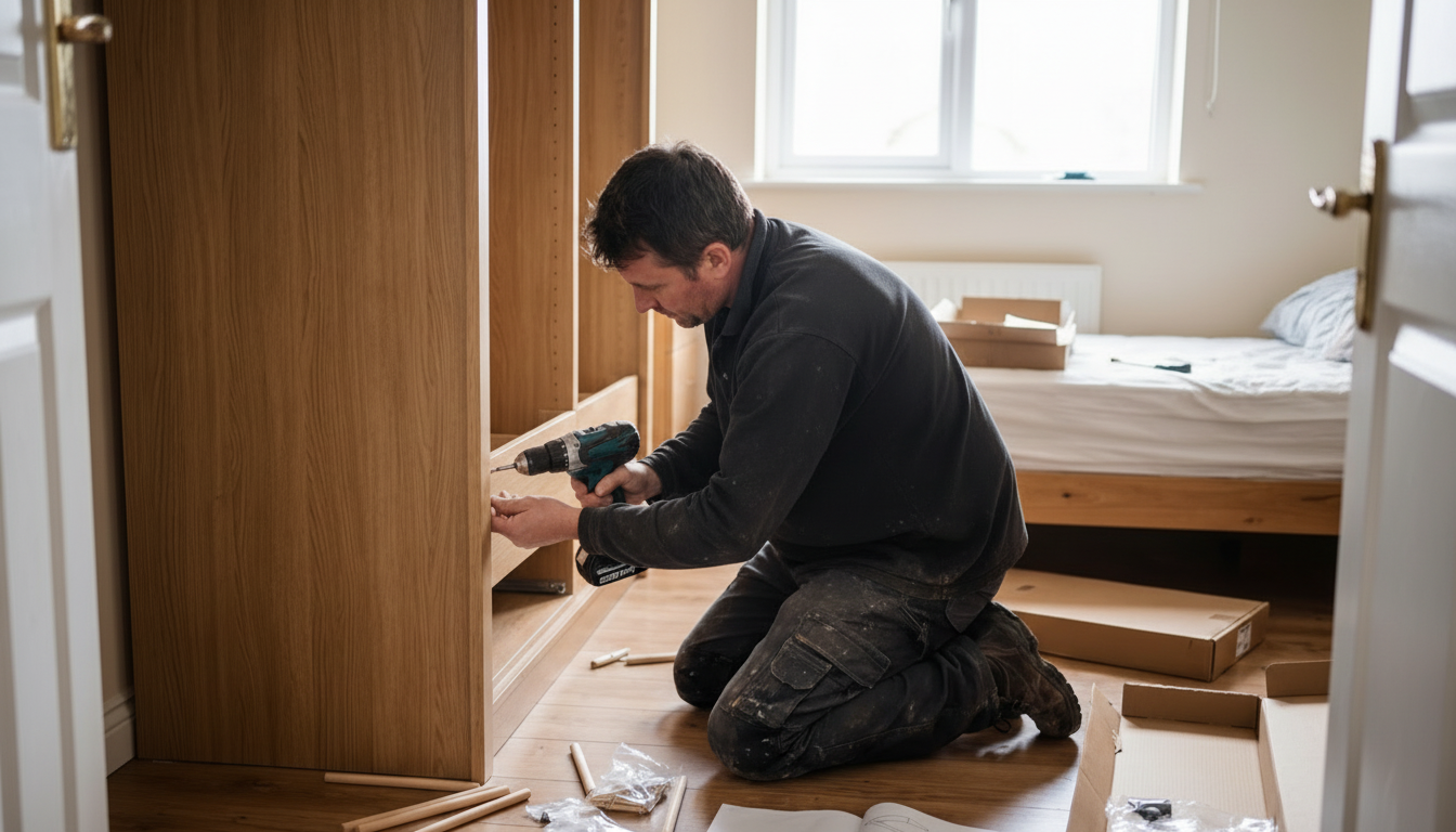 Independent service provider assembling flat-pack furniture through Fixer Station